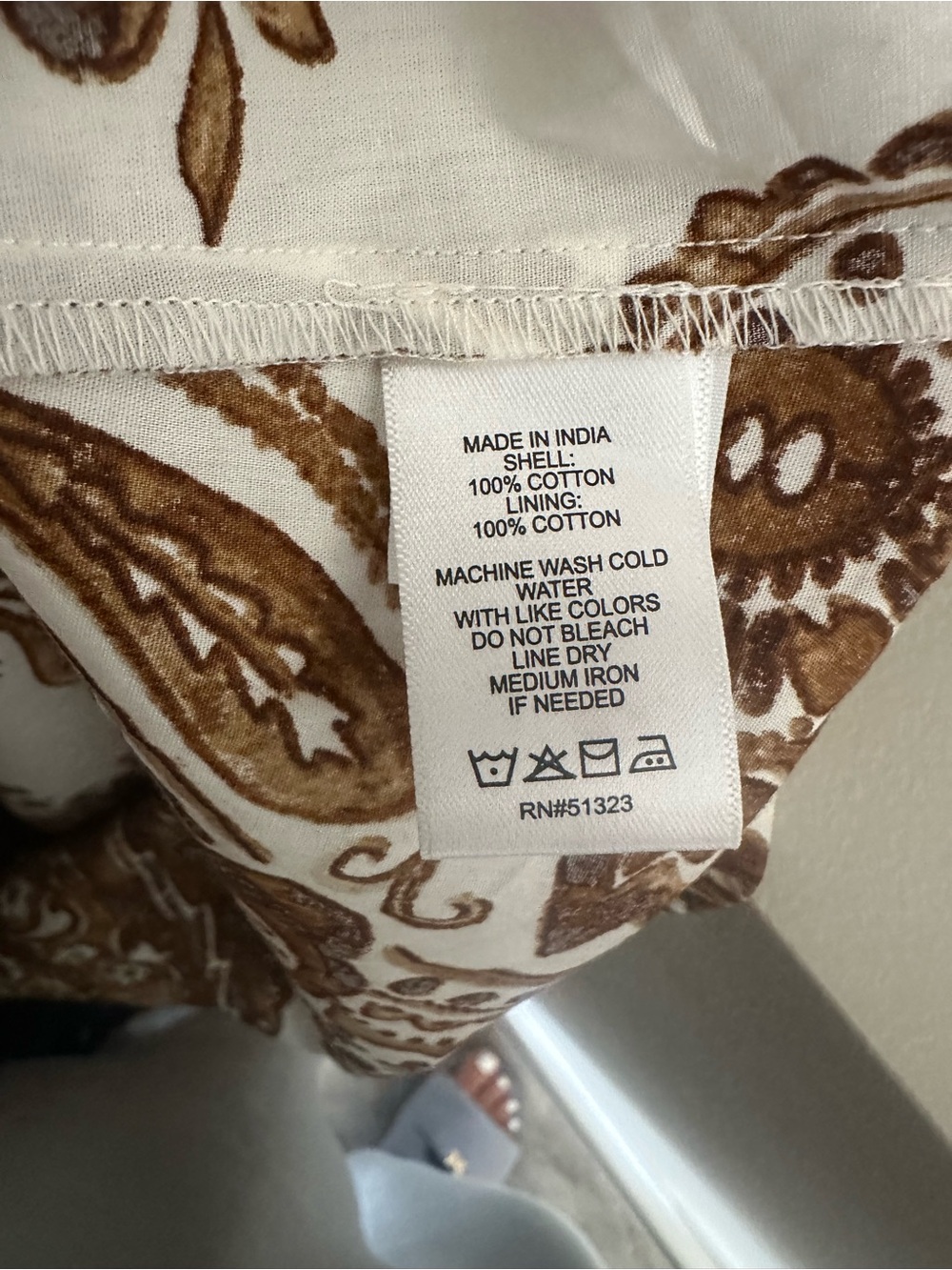 Parker Cream Maxi Dress with Brown Paisley Medallion Print - Picture 6 of 6